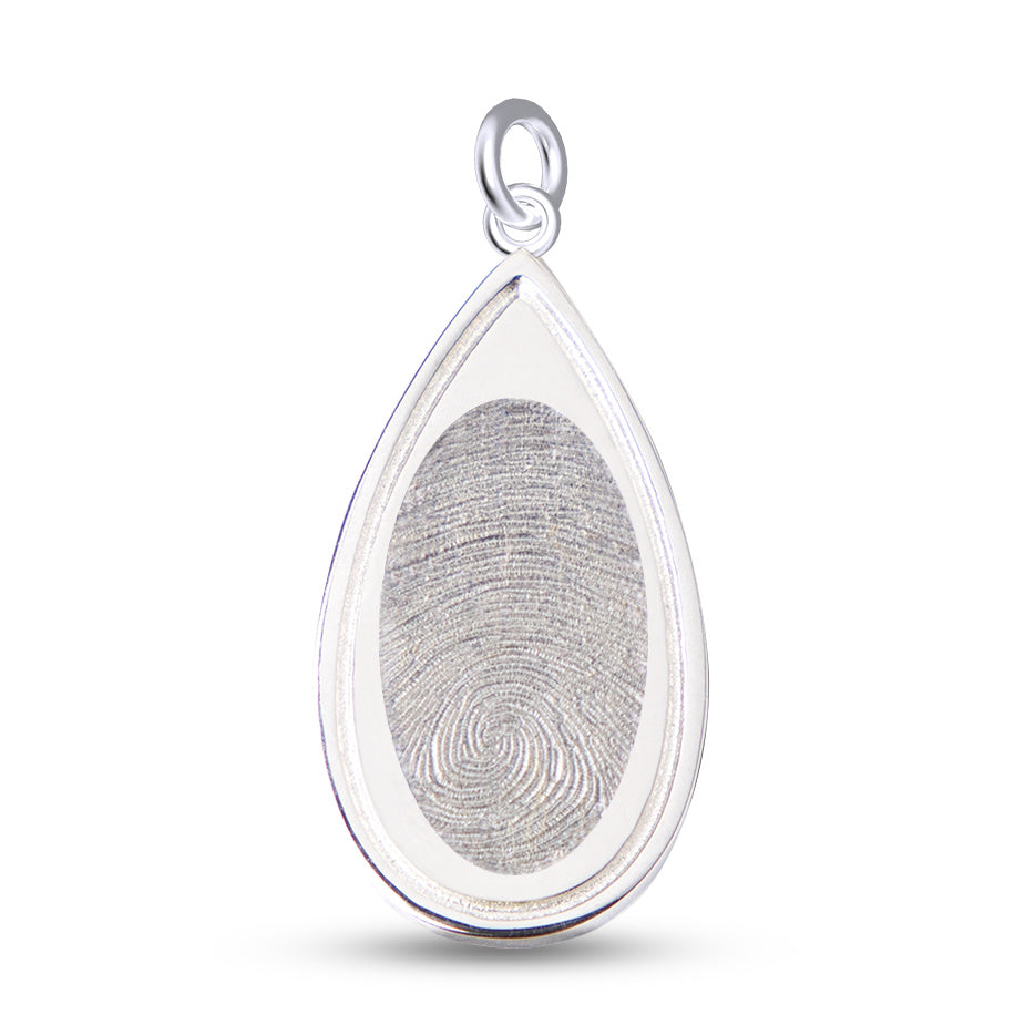 Teardrop Fingerprint Pendant - Lotus